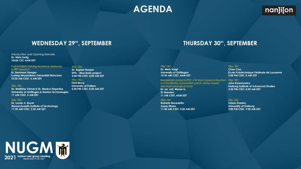 Nanion User Meeting 2021 2 212909 Nanion 2021 User Meeting Event Agenda banner 1920x1080